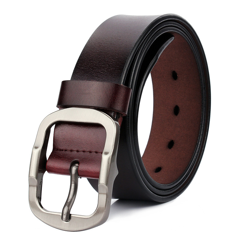 メンズベルト 本革シンプルピンバックルメンズベルト