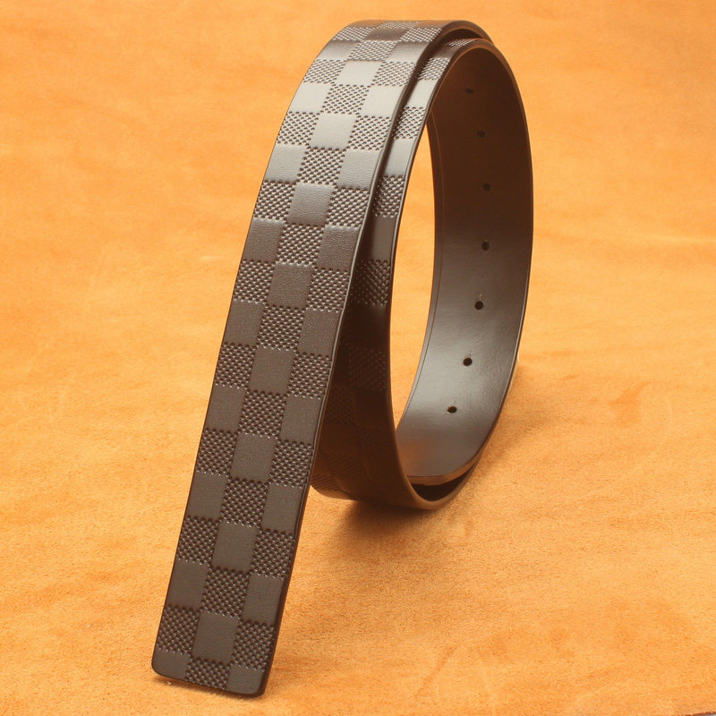 メンズベルト 市松模様型押し本革メンズベルト