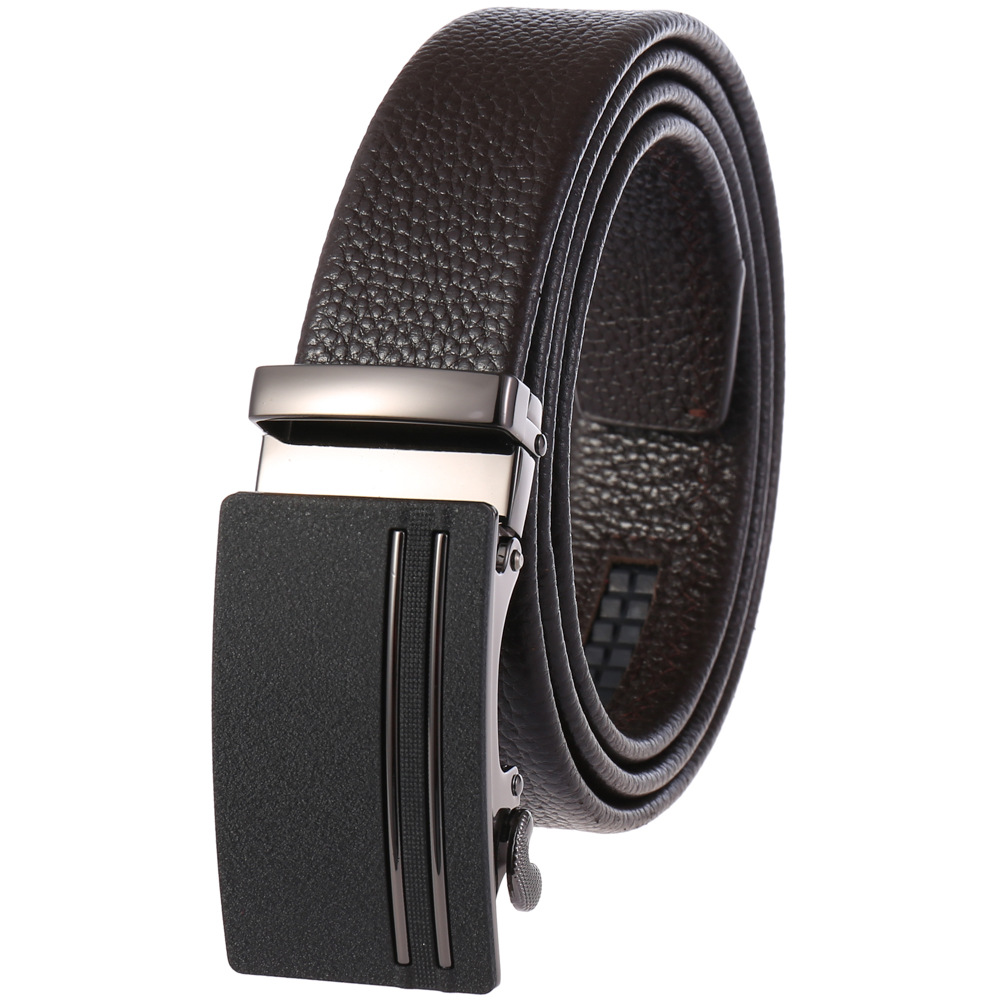メンズベルト 型押しレザー自動式バックル紳士用ベルト