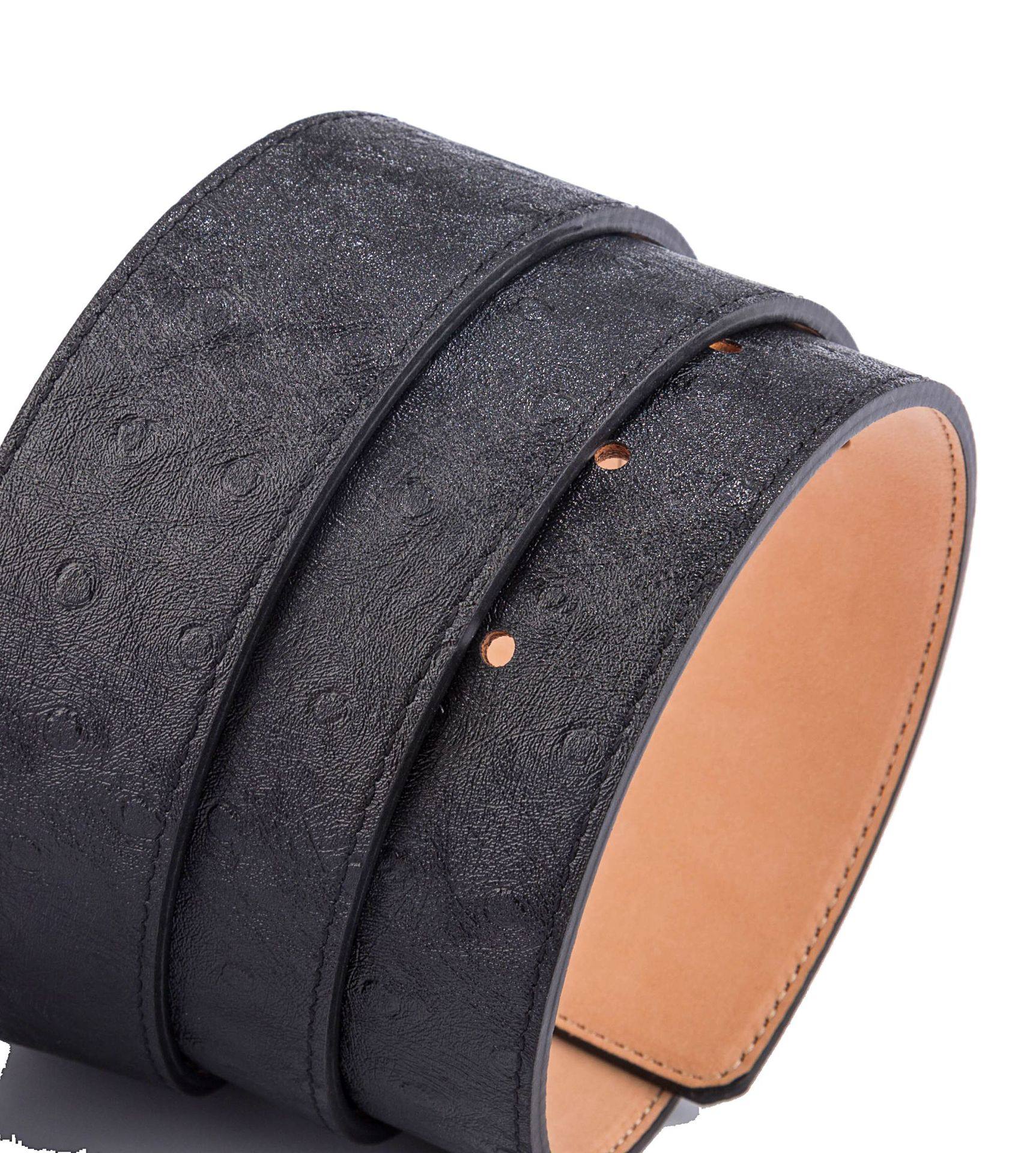 メンズベルト 型押しドット柄本革メンズベルト帯単品