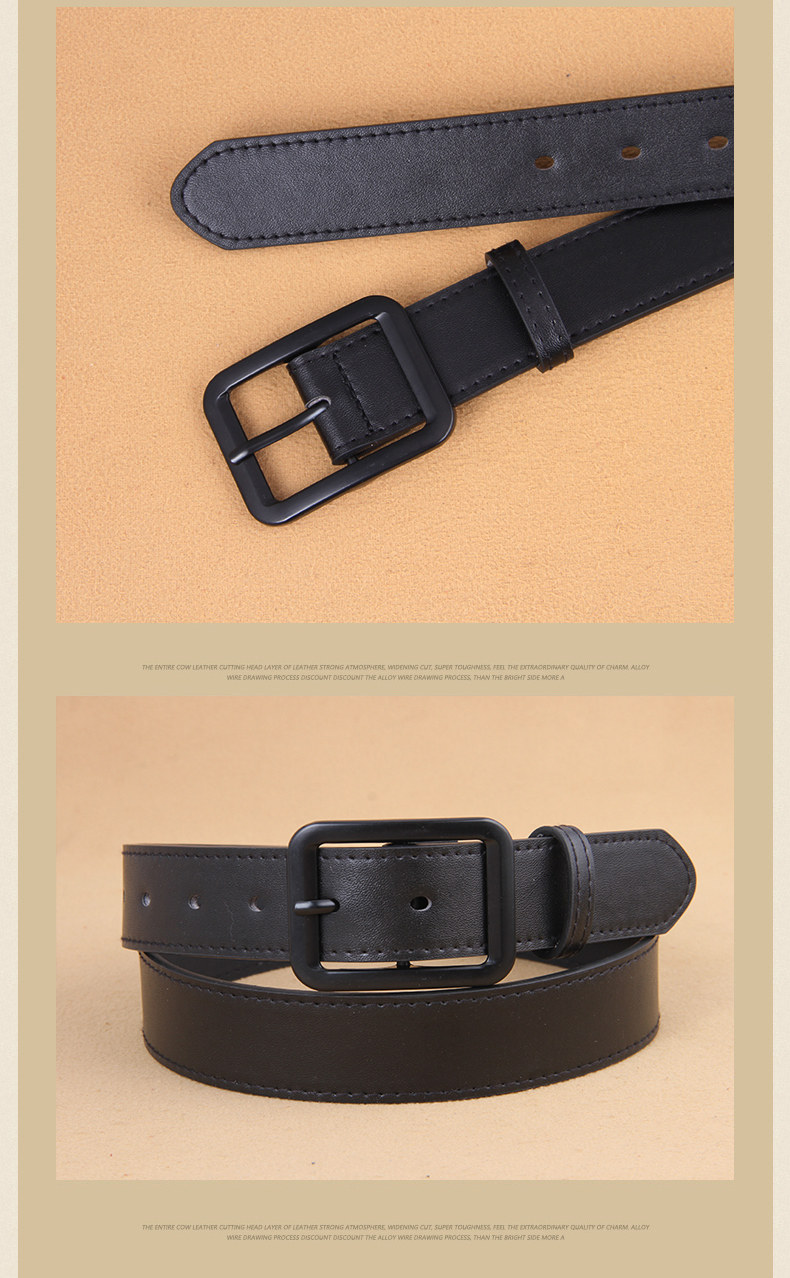 メンズベルト 本革シンプルピンバックルベルト