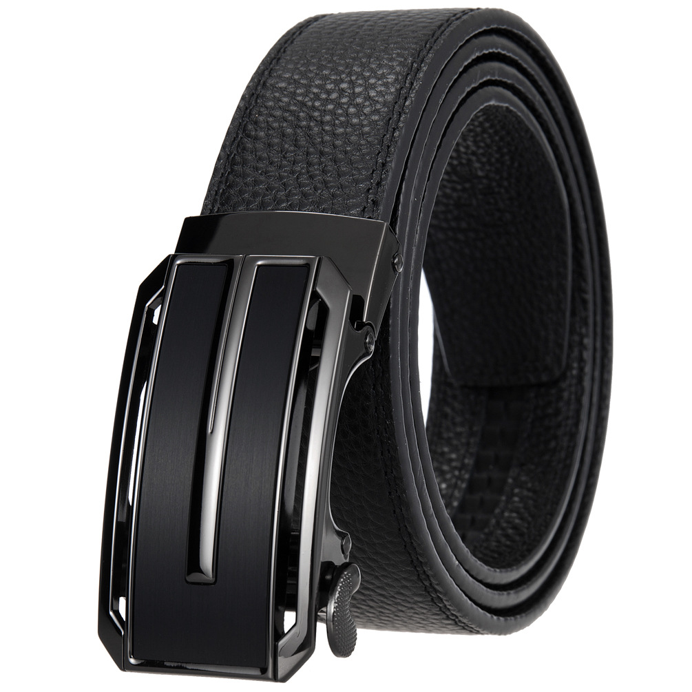 メンズベルト 型押し革自動式バックル紳士用ベルト
