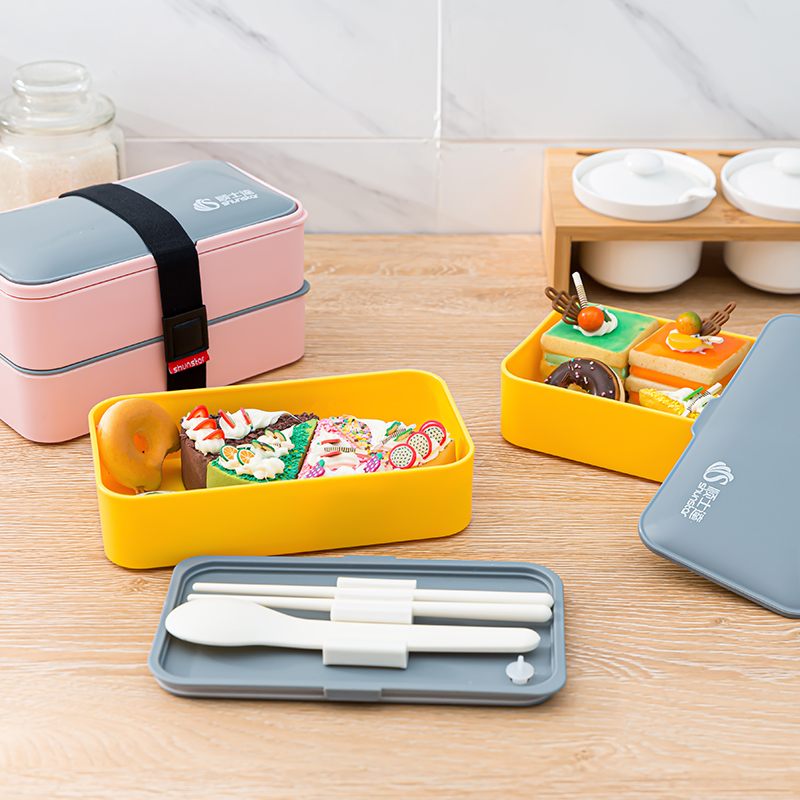 専用箸付き積み重ね式2段弁当箱