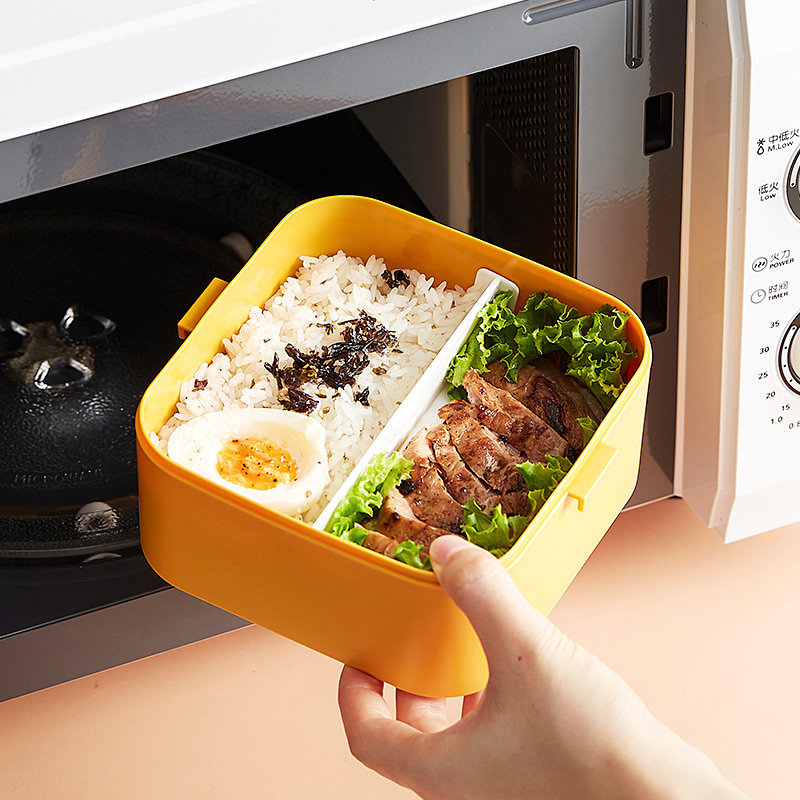 透明蓋付きスクエア2段弁当箱