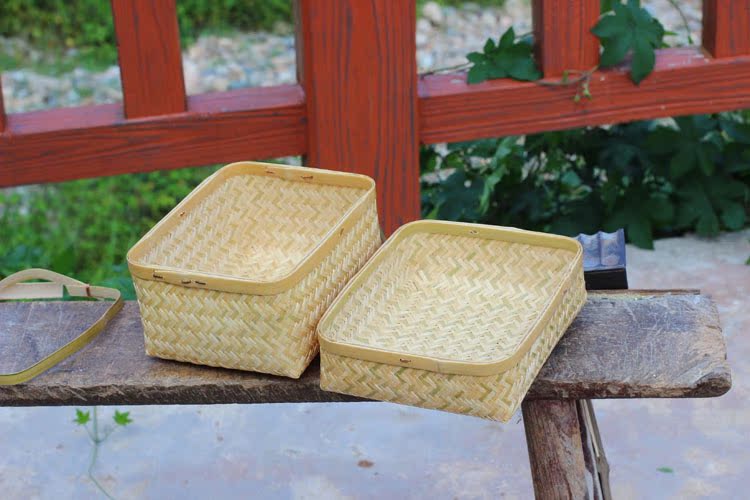 竹編み風和風スリム弁当箱