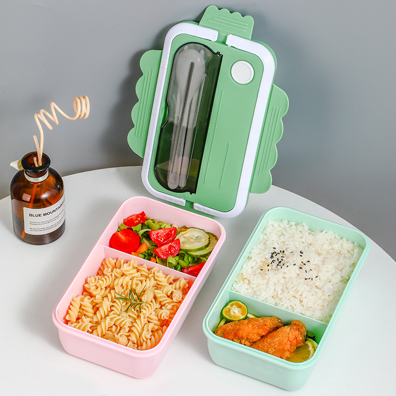 透明窓付き二段式箸付きスリム弁当箱