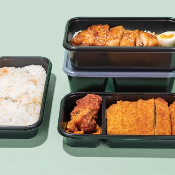 弁当箱 三段式多層仕切り付き外食用弁当箱