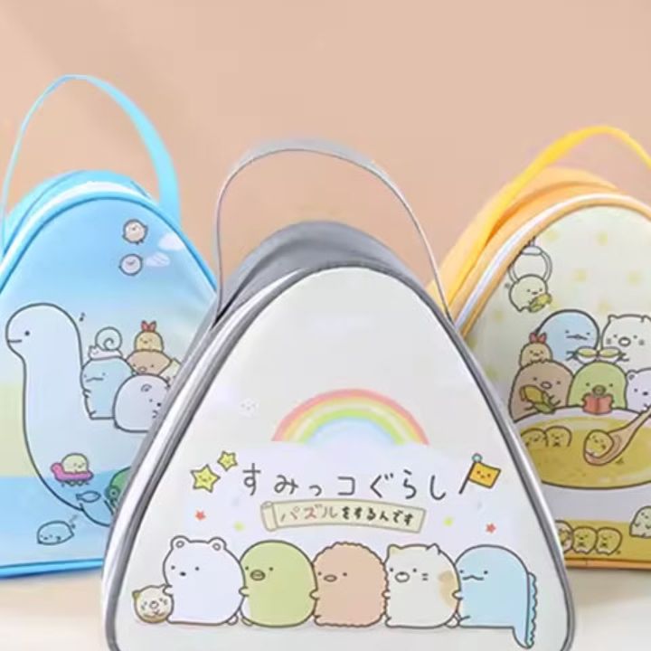 弁当箱 三角型可愛いキャラクター手提げ保温弁当袋
