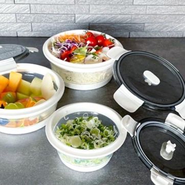 折りたたみシリコン保存容器レンジ対応弁当箱丸型