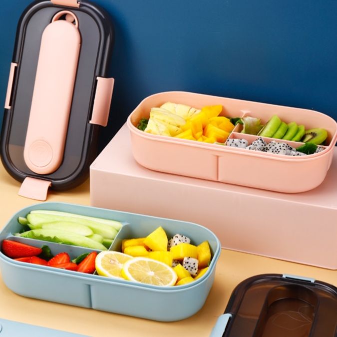 多層仕切り付き密封スリム弁当箱