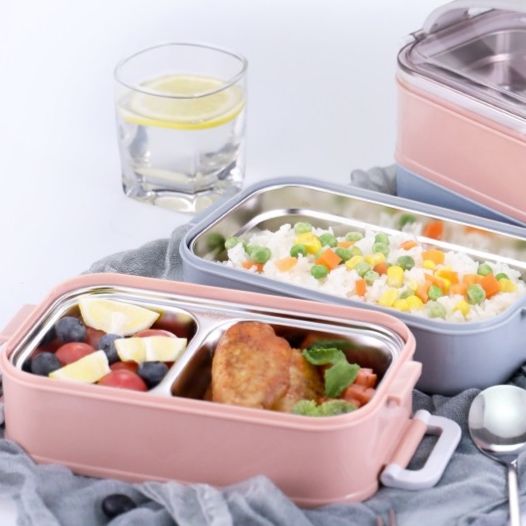 二段式ステンレス製保温弁当箱