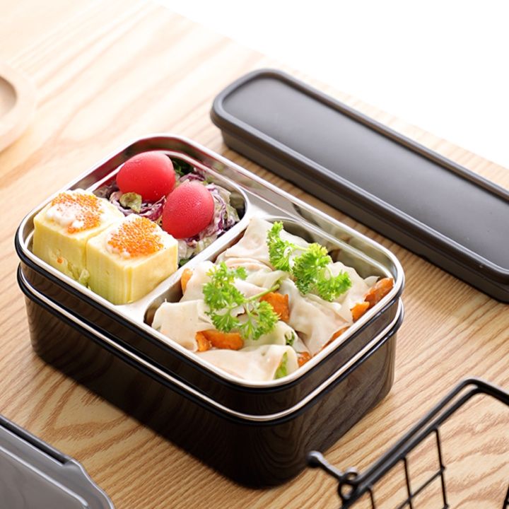 ステンレス製保温二段重ねランチ容器
