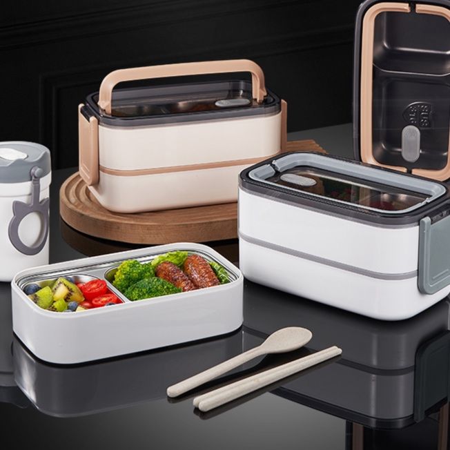 多層式ステンレス保温弁当箱セット