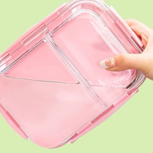 電子レンジ専用ガラス製仕切り付き弁当箱