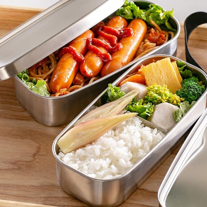 二段式ステンレス製保温ランチ容器