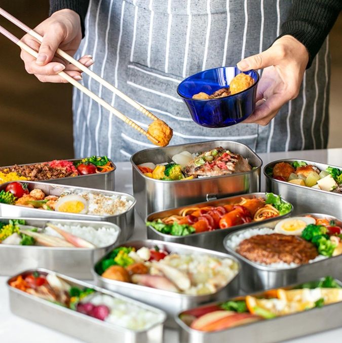 二段式ステンレス製保温ランチ容器