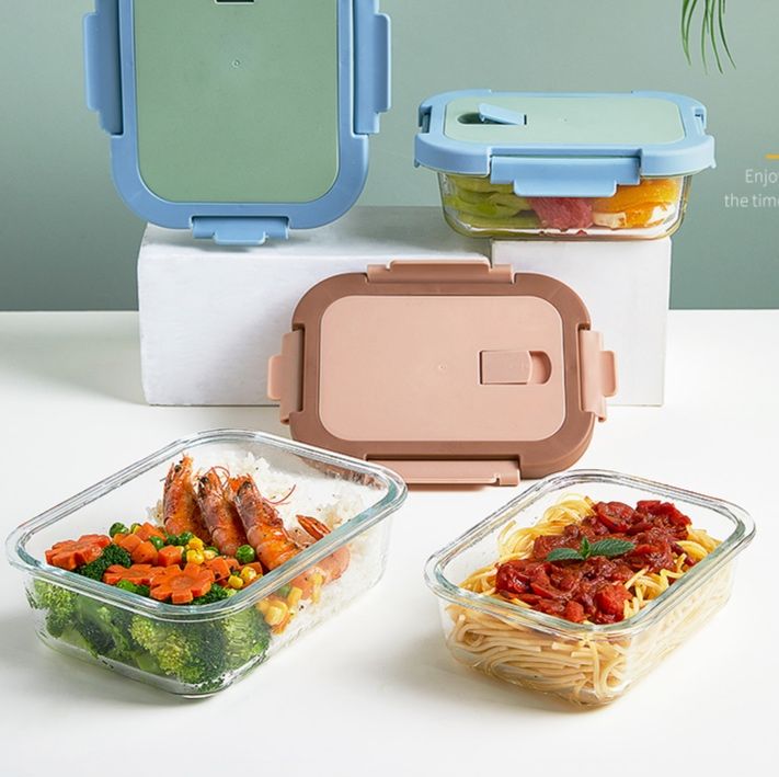 透明耐熱ガラス製密閉式レンジ対応弁当箱