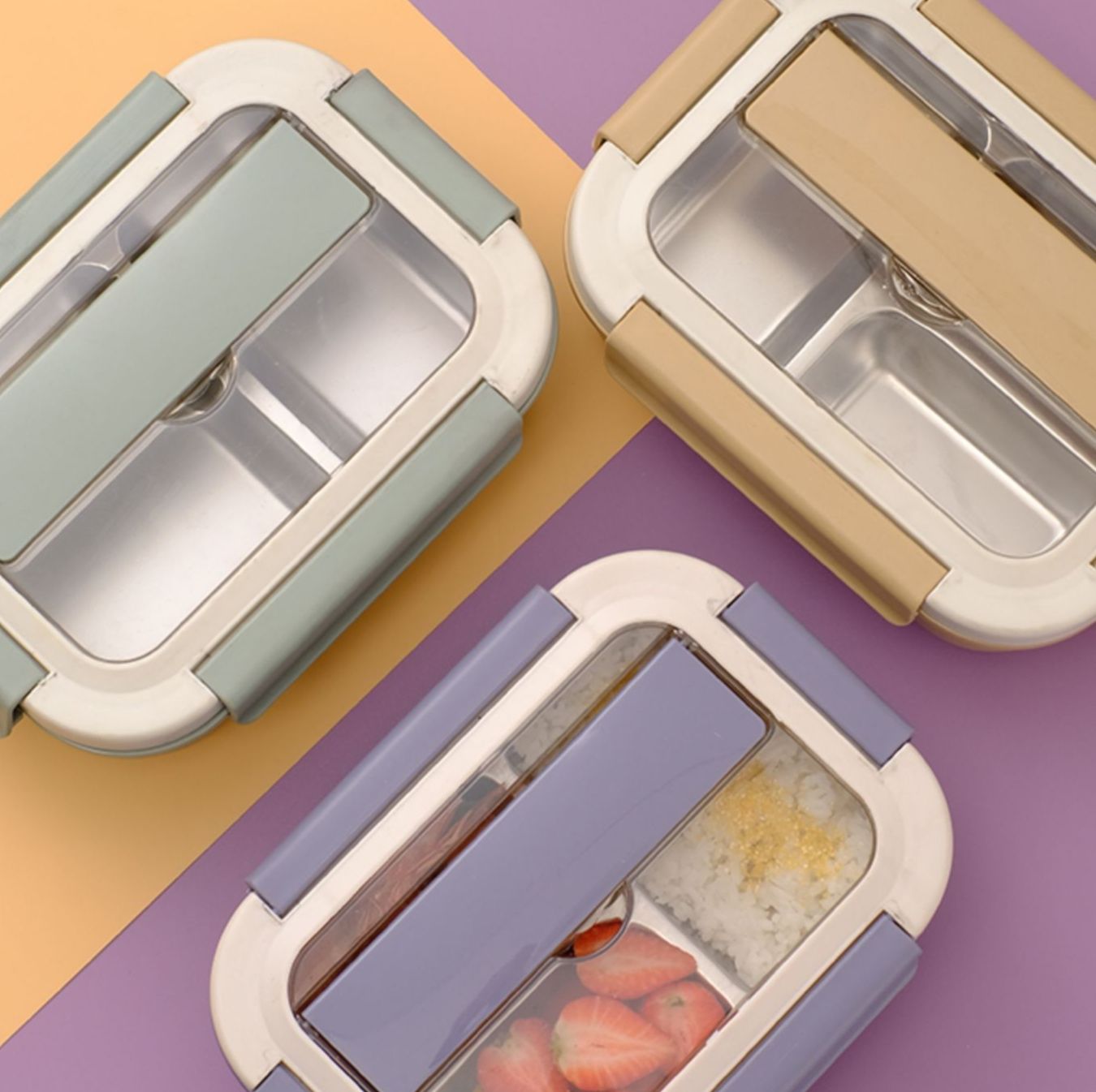 仕切り付きコンパクト携帯弁当箱