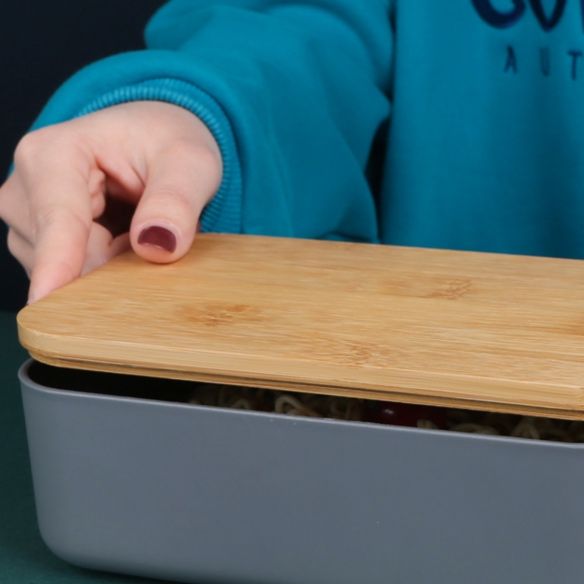 竹蓋二段重ね弁当箱