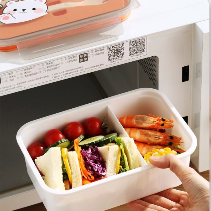 可愛い動物柄二段式密閉レンジ対応弁当箱