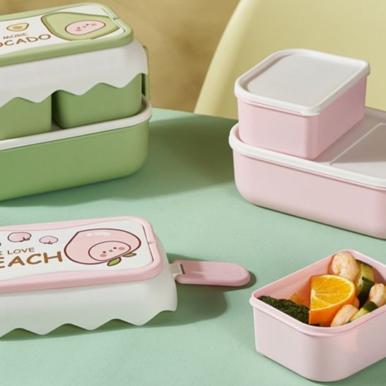 キャラクター付き二段重ね弁当箱