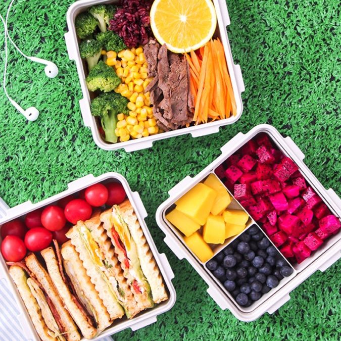 携帯用保温袋付きスリム弁当箱