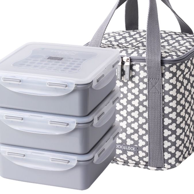 携帯用保温袋付きスリム弁当箱