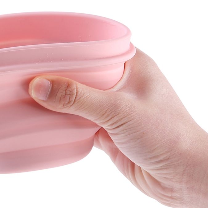 折りたたみ式シリコン製携帯用弁当箱