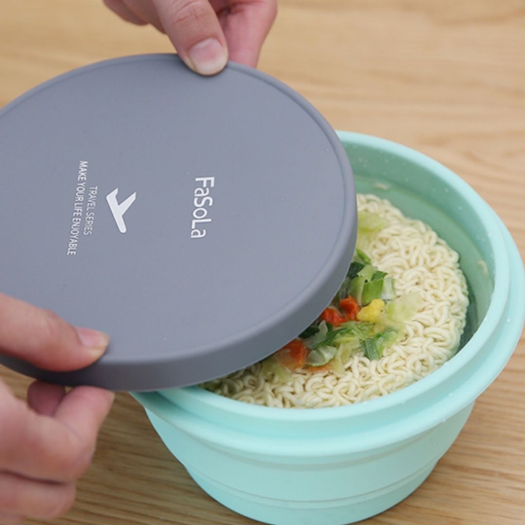 折りたたみ式シリコン製携帯用弁当箱