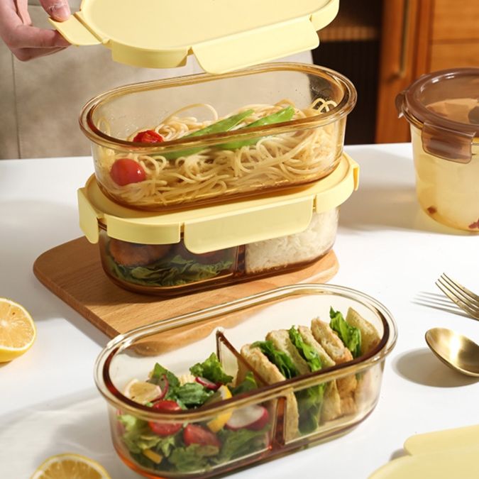 透明ガラス製弁当箱