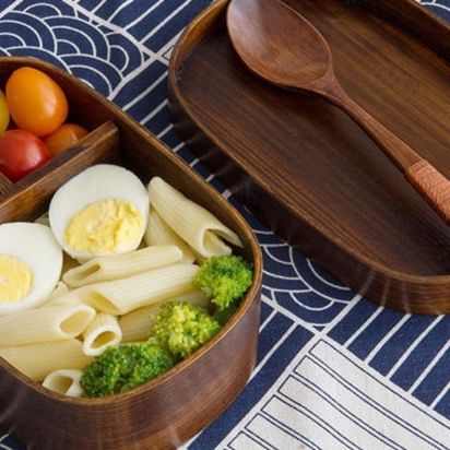 天然木製仕切り付きコンパクト弁当箱