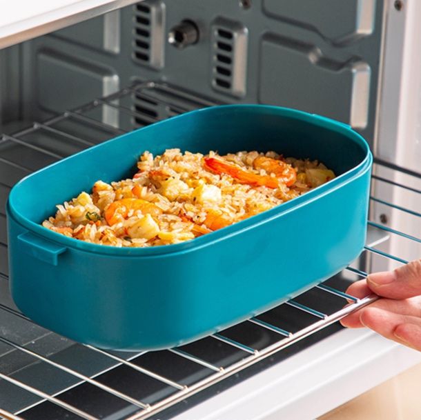 仕切り付き楕円形二段弁当箱