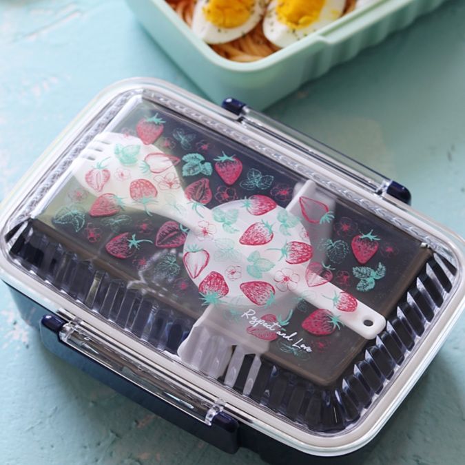 仕切り付き透明蓋スリム弁当箱