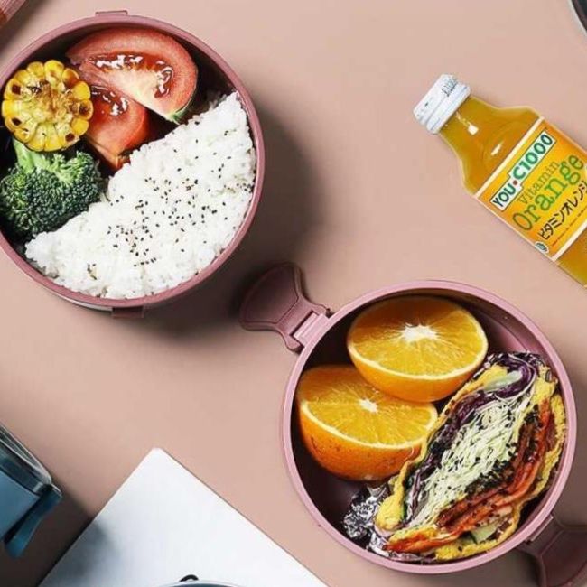 保温機能付き大容量二層式弁当箱