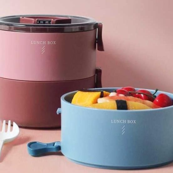 保温機能付き大容量二層式弁当箱