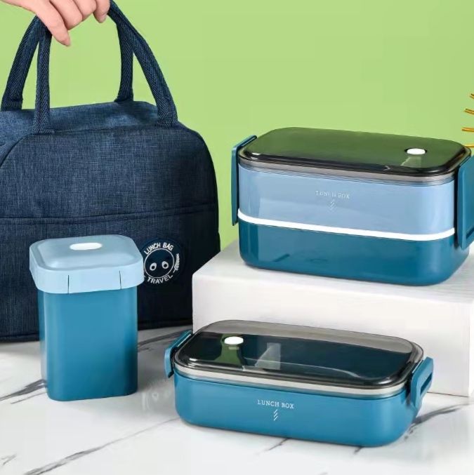 保温機能付きステンレス製2段弁当箱