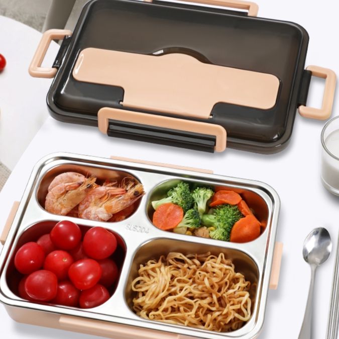 仕切り付きステンレス製保温弁当箱