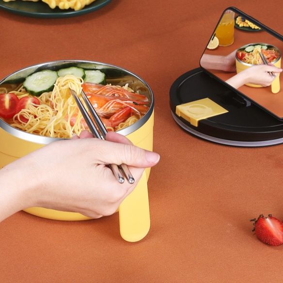 多機能携帯立て付き保温麺用弁当箱