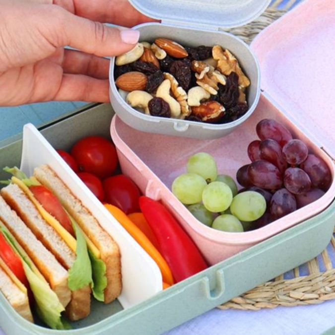 多段式仕切り付きスリム弁当箱