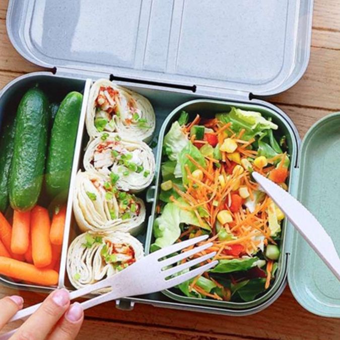 多段式仕切り付きスリム弁当箱