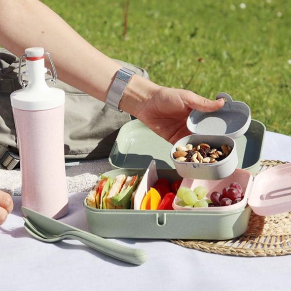 多段式仕切り付きスリム弁当箱