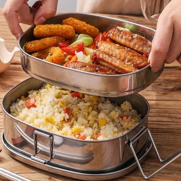 二段式ステンレス製保温弁当箱