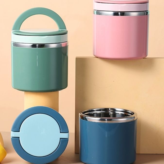 真空断熱丸型保温弁当容器