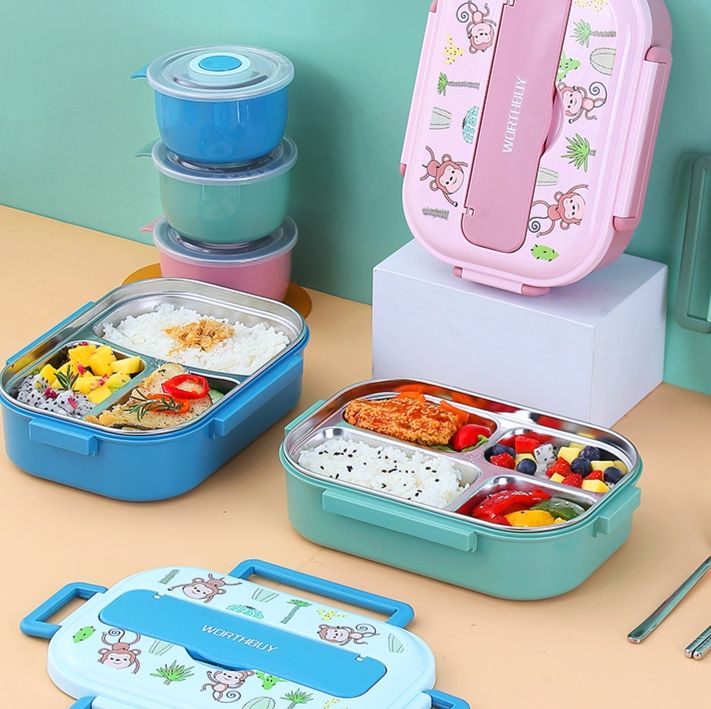 弁当箱 多機能仕切り付き密閉保温弁当箱セット