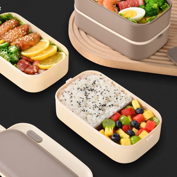 二段式仕切り付き電子レンジ対応弁当箱
