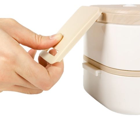 天然木目調二段弁当箱