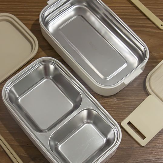 天然木目調二段弁当箱