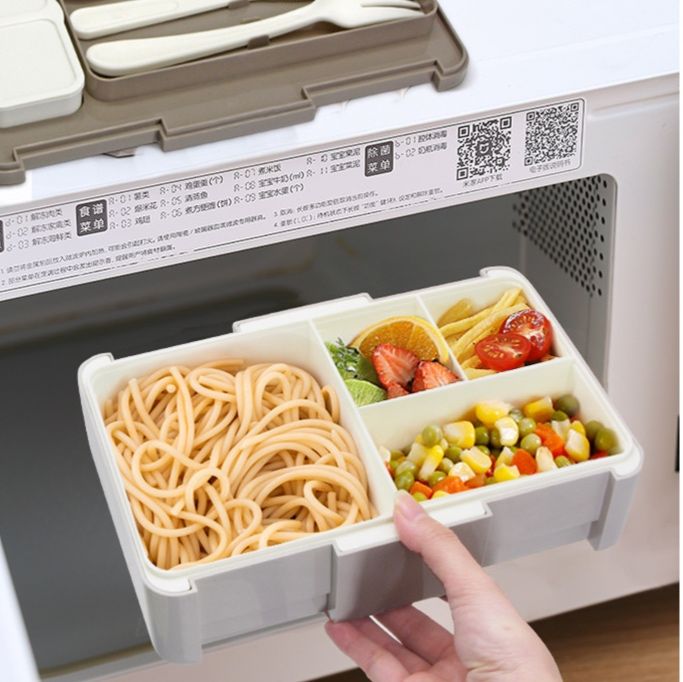 二段式仕切り付きレンジ対応弁当箱