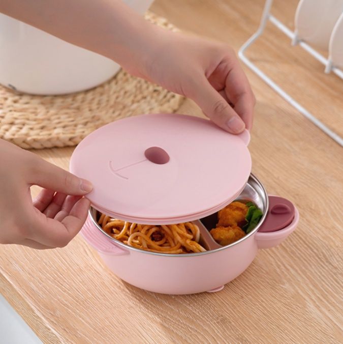 ステンレス製仕切り付き保温弁当箱