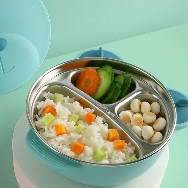 ステンレス製仕切り付き保温弁当箱